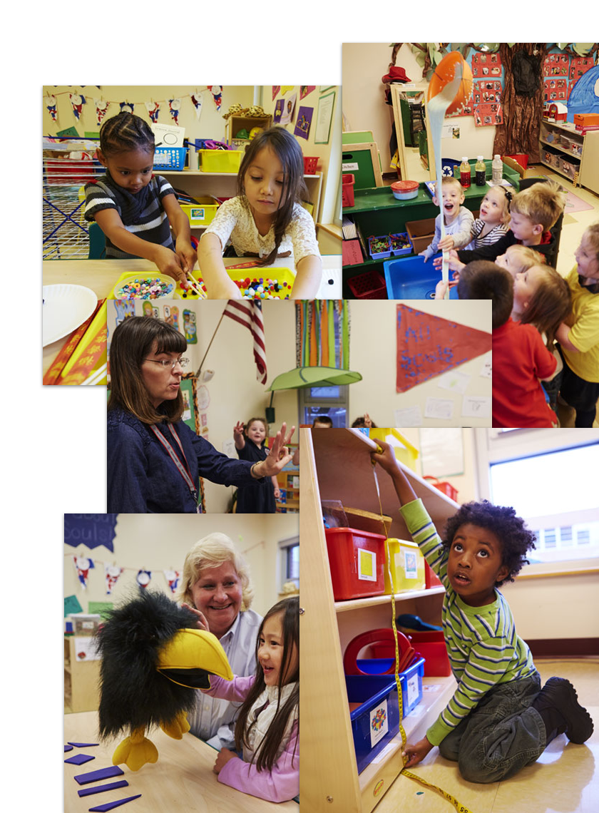 Photos of children in different learning activities